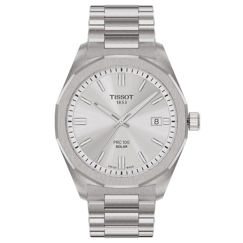 Tissot PRC 100 Solar 39MM Silver Metal Silver