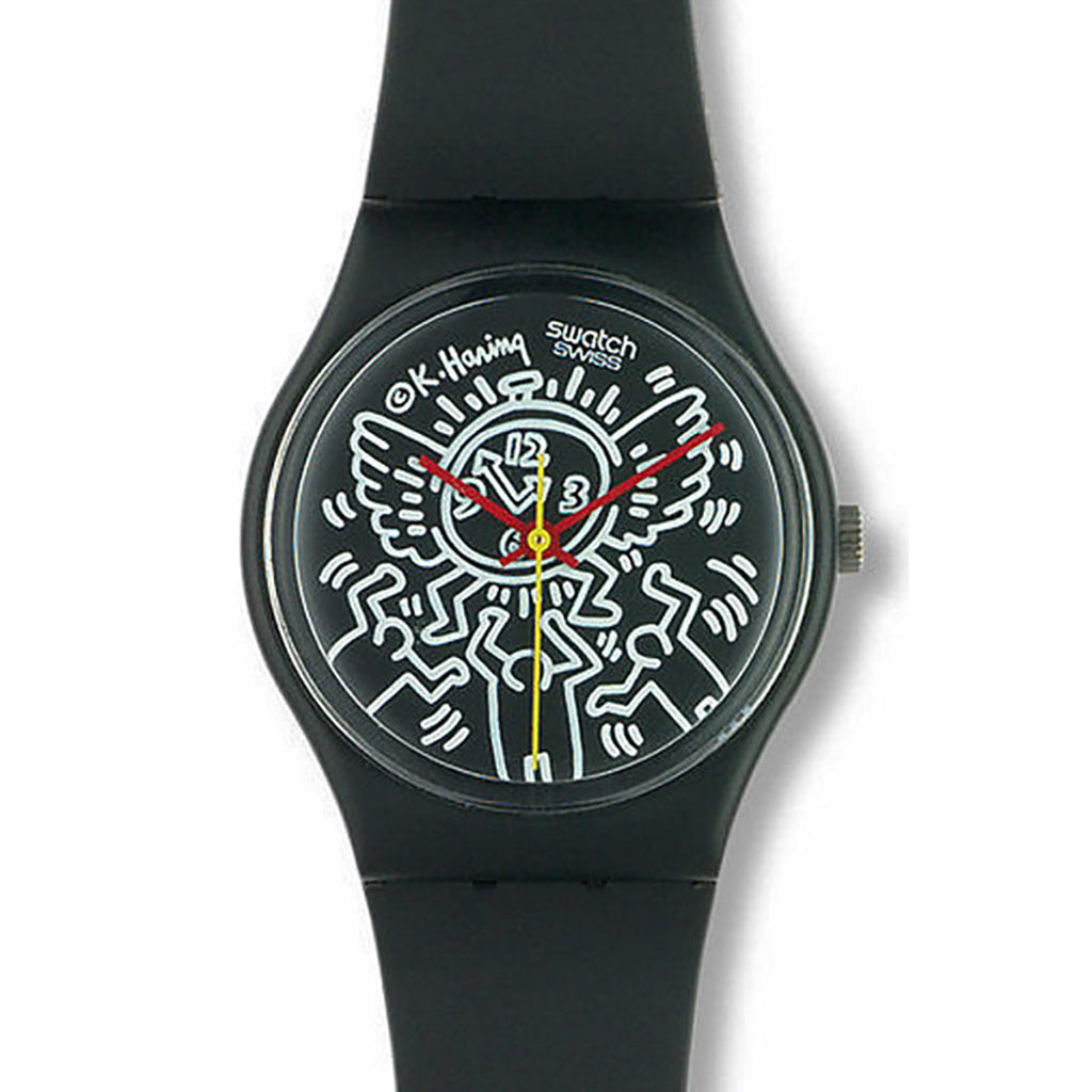 Swatch Gent Special BLANC SUR NOIR by Keith Haring GZ104