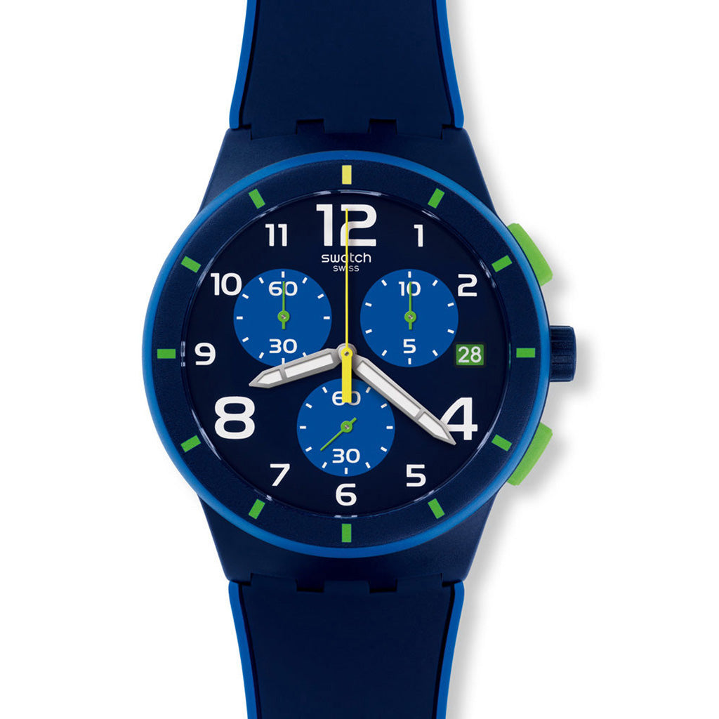 Swatch Chrono Plastic Bleu Sur Bleu SUSN409