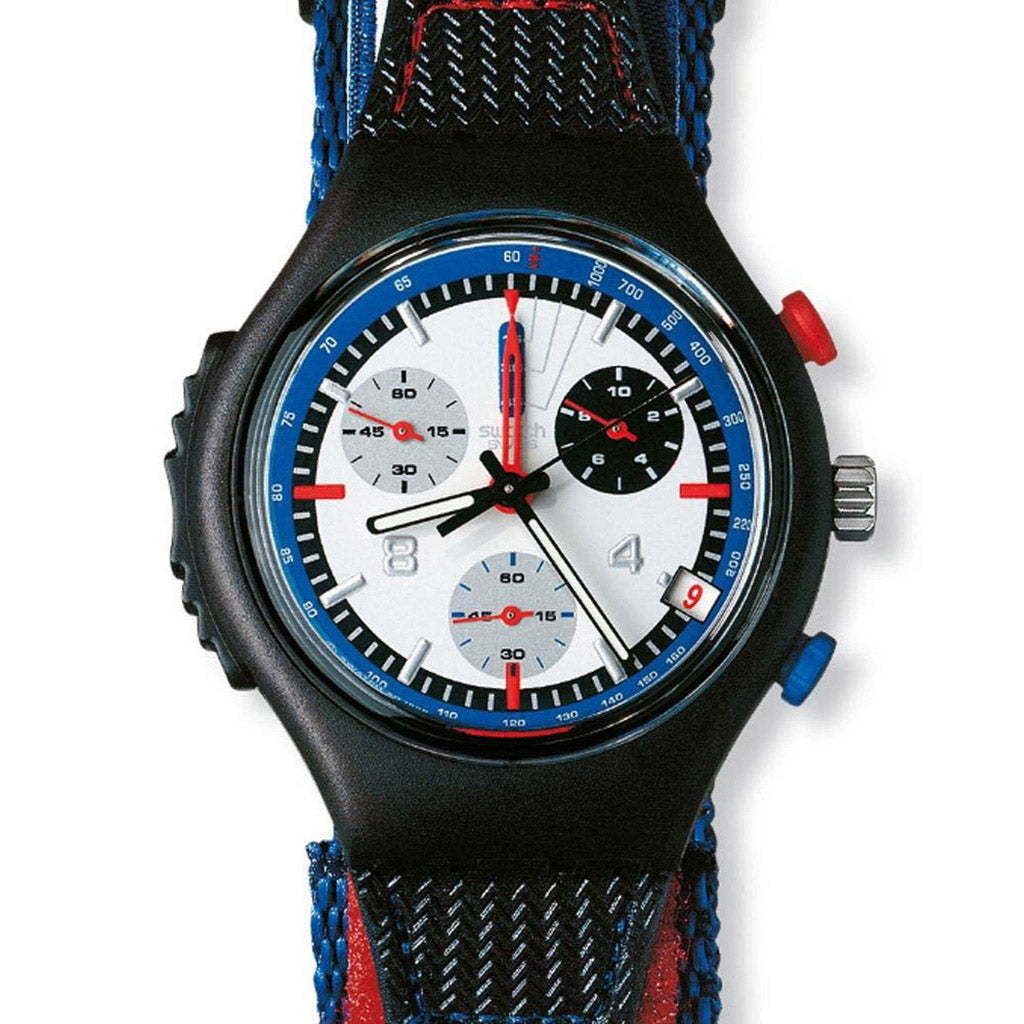 Swatch Alarm Chrono Blue Ring SOB405