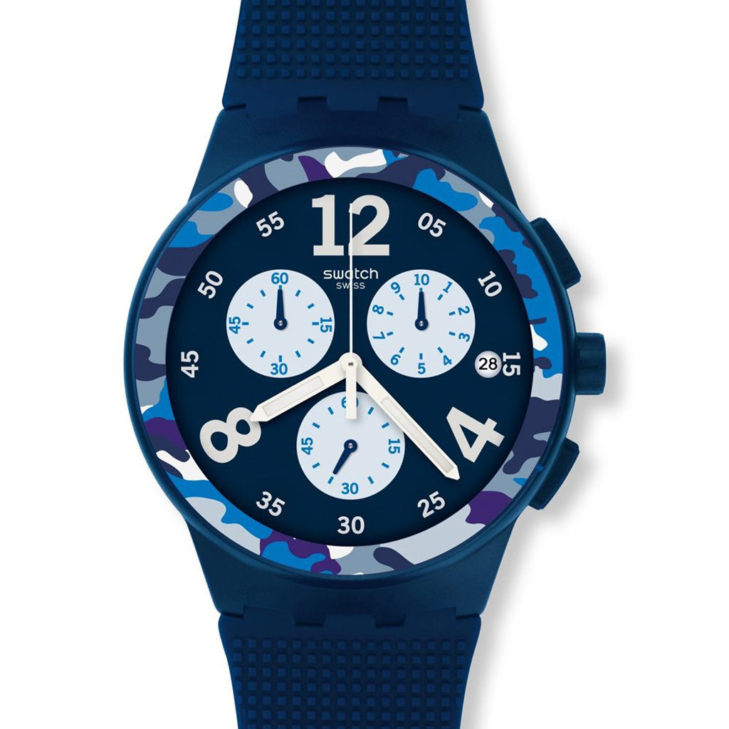 Swatch Chrono Plastic Camoblu SUSN414