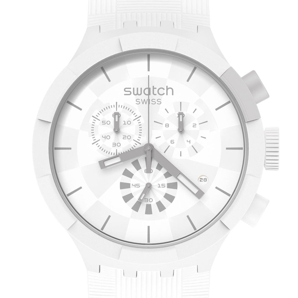 Swatch Big Bold Chrono Chequered White SB02W400