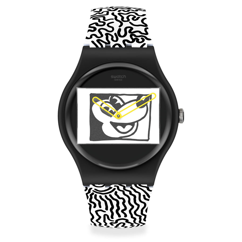 ECLECTIC MICKEY BLANC SUR NOIR by Keith Haring