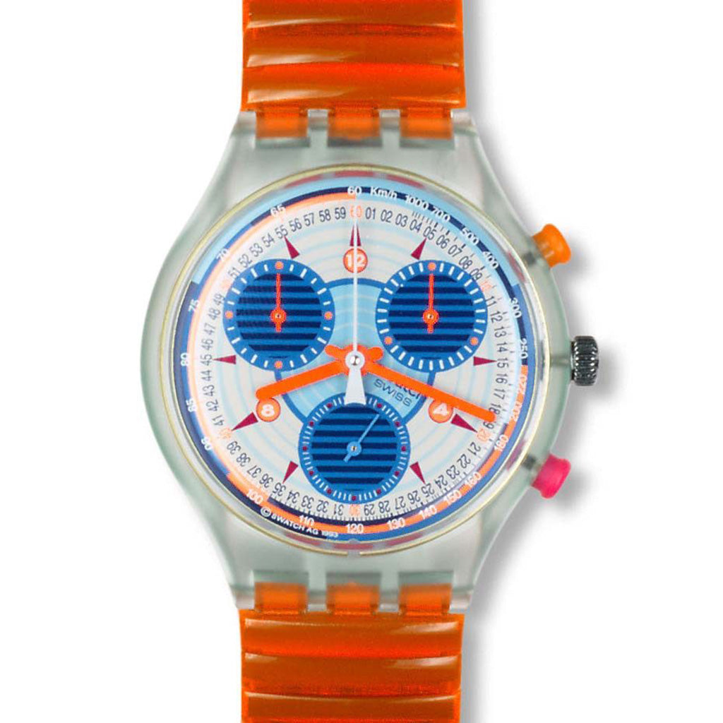 極美品 スウォッチ クロノグラフ INSPYRAL SCG102 1994年製 Swatch Chrono Inspyral SCG102/3 – Watchpapst