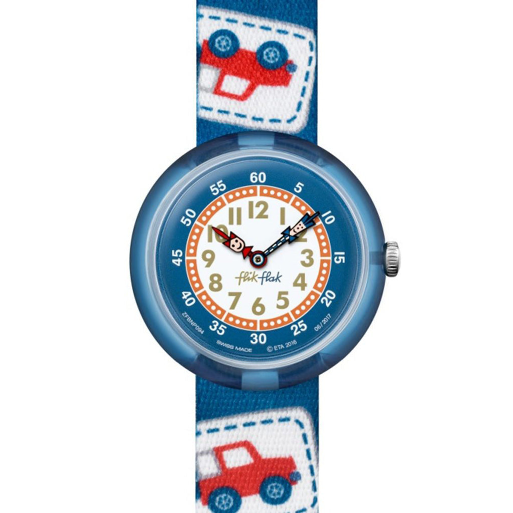 Flik Flak Kinderuhr Camping Badge Blue FBNP094