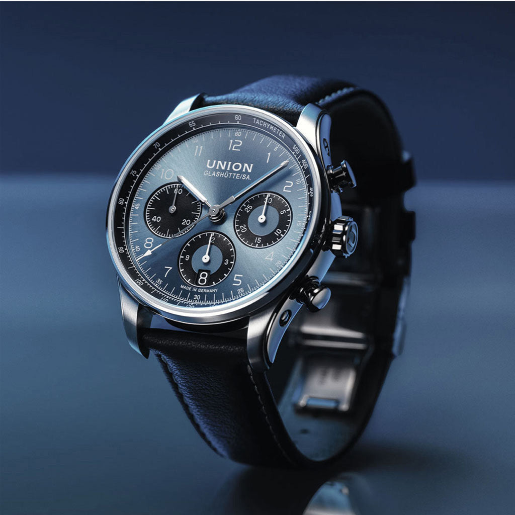 Belisar Chronograph 40 mm Leather Blue