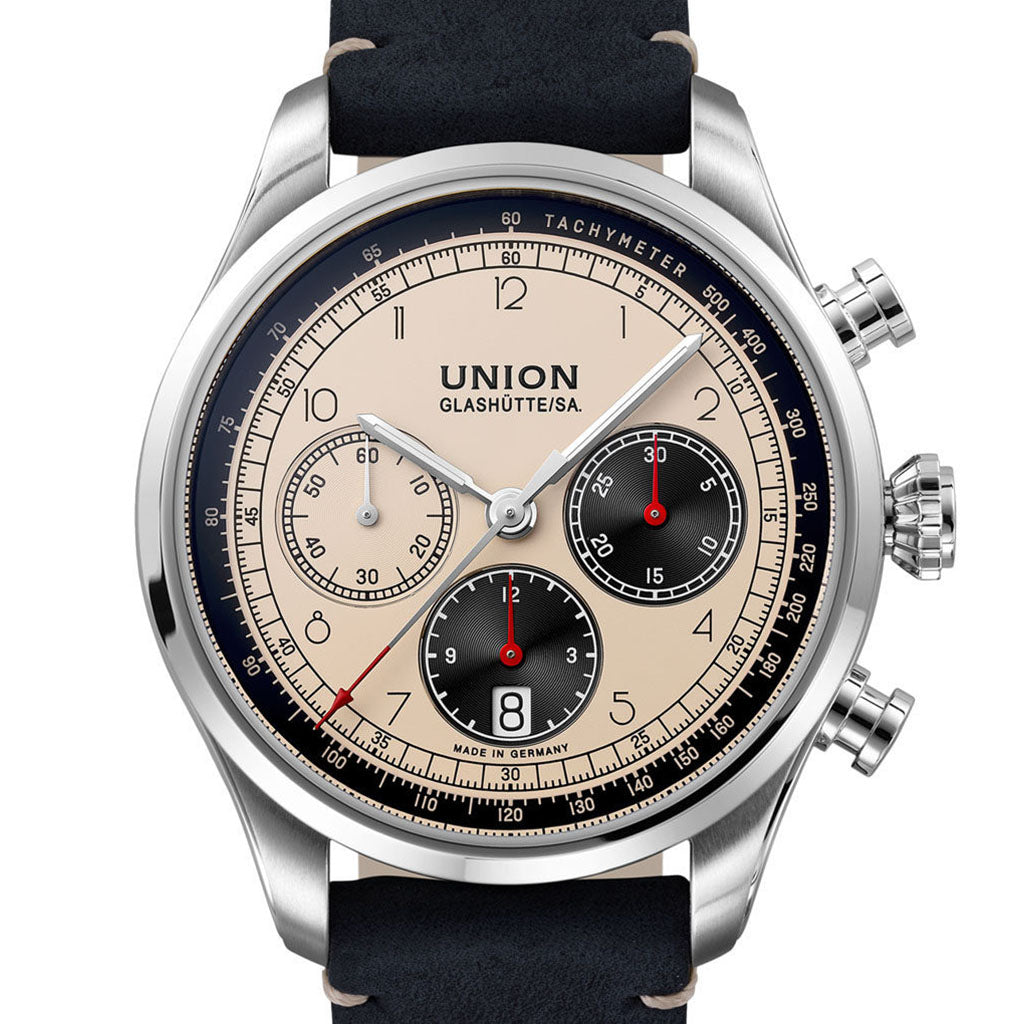 Union Glashütte/Sa. Belisar Chronograph Ivory Leather Black D009.427.16.262.00
