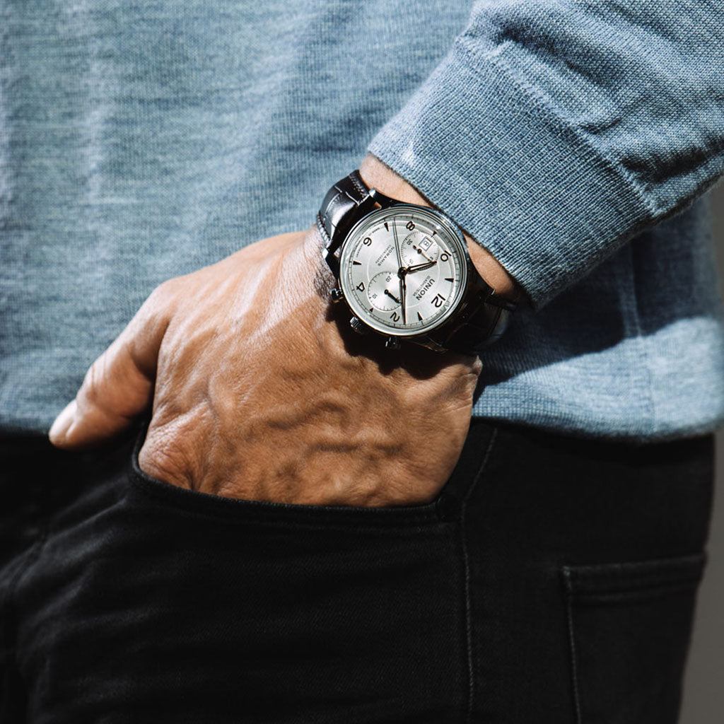 Noramis Chronograph Silver Leather Brown