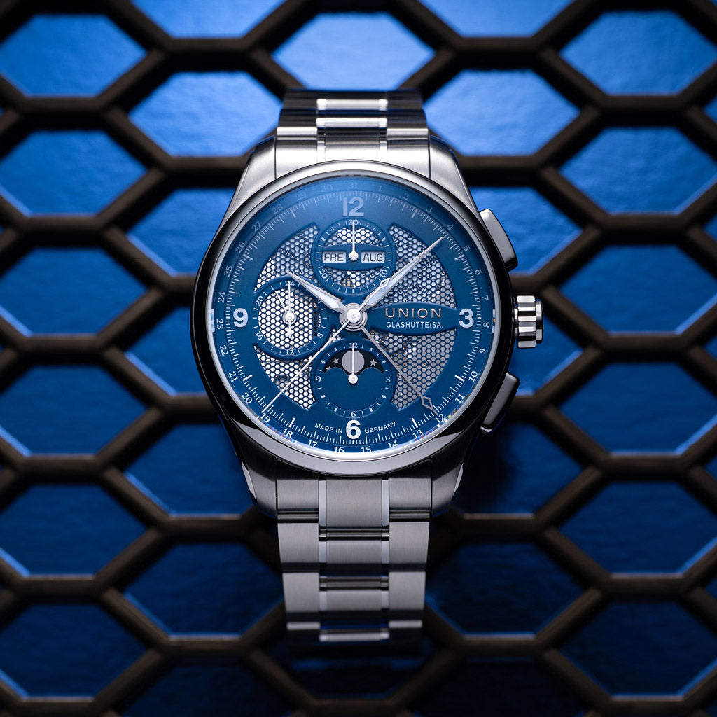 Belisar Chronograph Mondphase Blue Stainless Steel