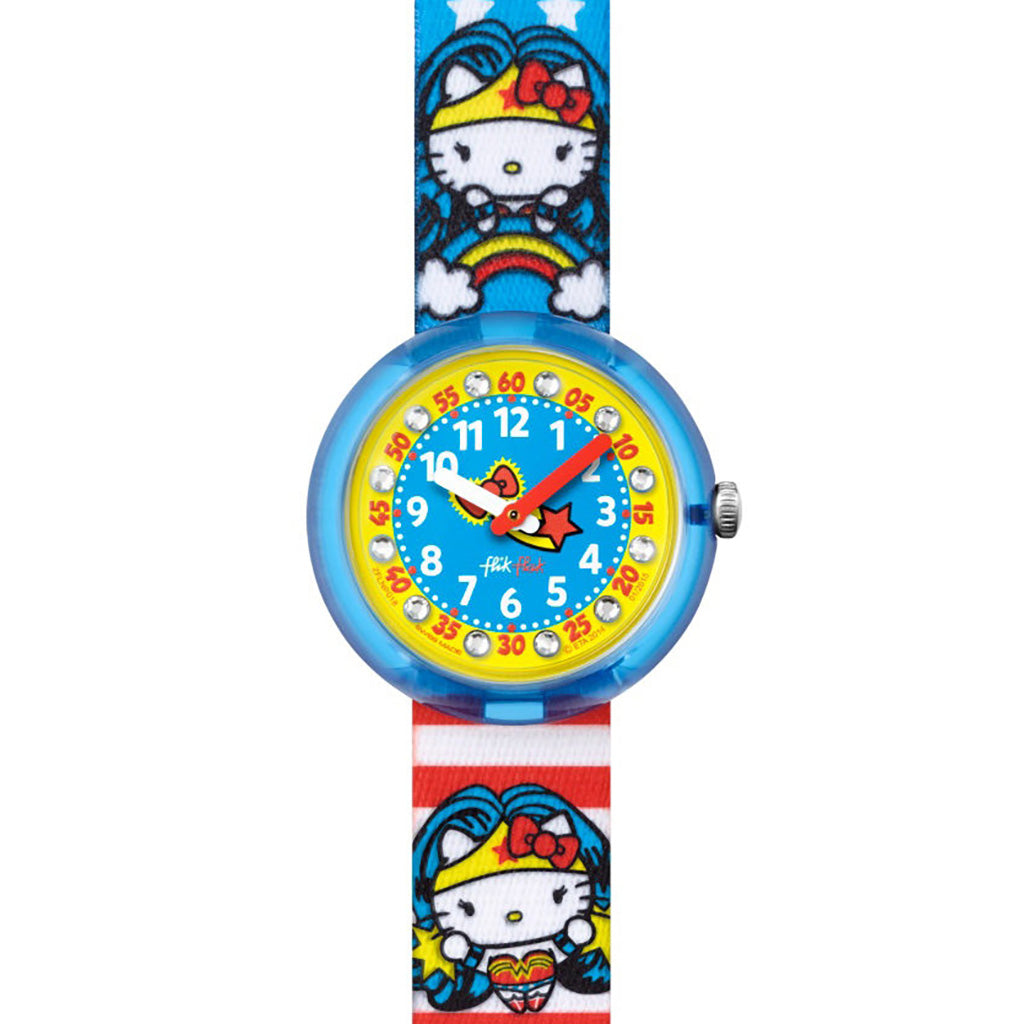 Swatch Flik Flak DC HELLO KITTY WONDER WOMAN FLNP018