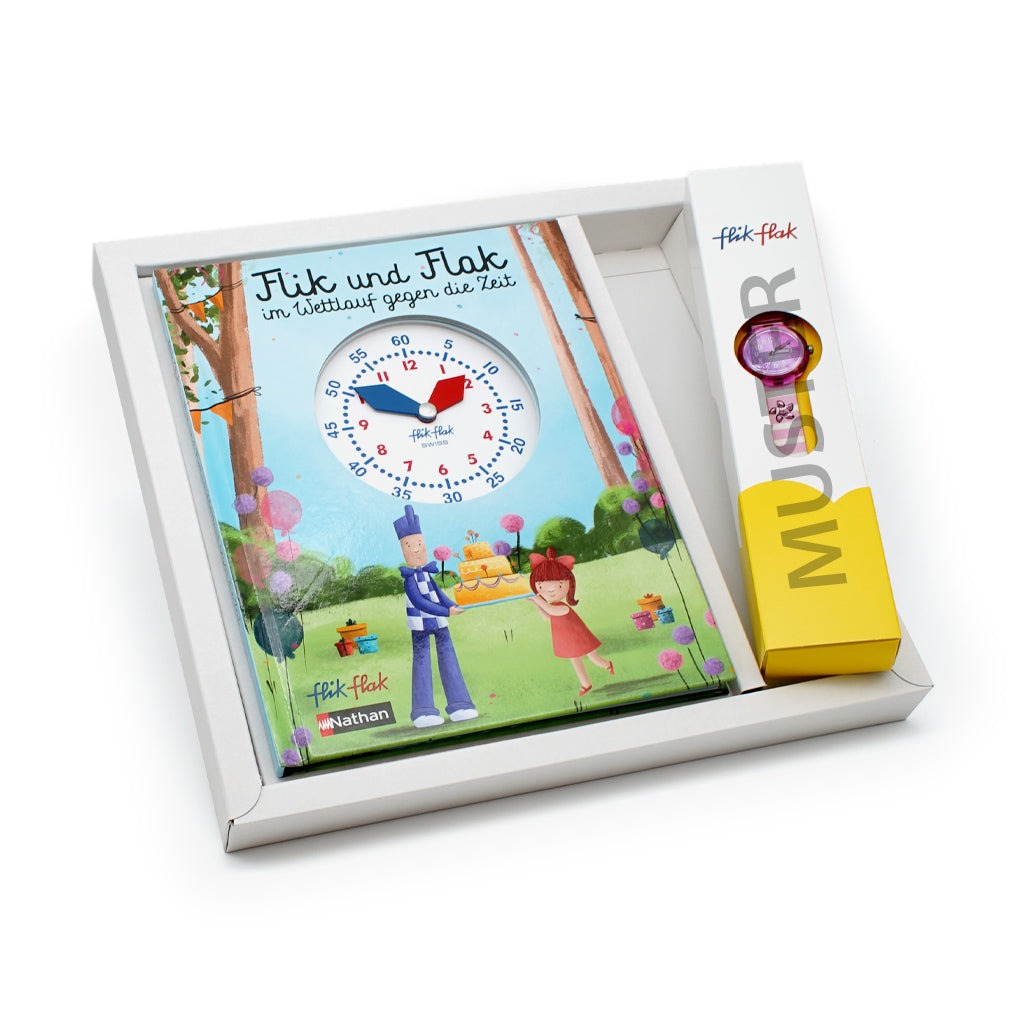 Embalaje de regalo de Flik Flak con el libro Flik & Flak al rescate FGP003-ES