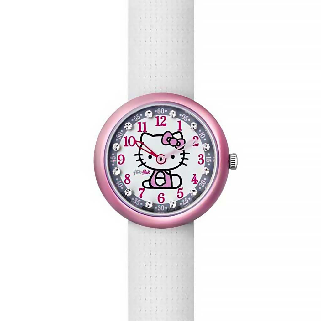 Swatch Flik Flak HELLO KITTY WHITE WATCH & PURSE ZFLN033