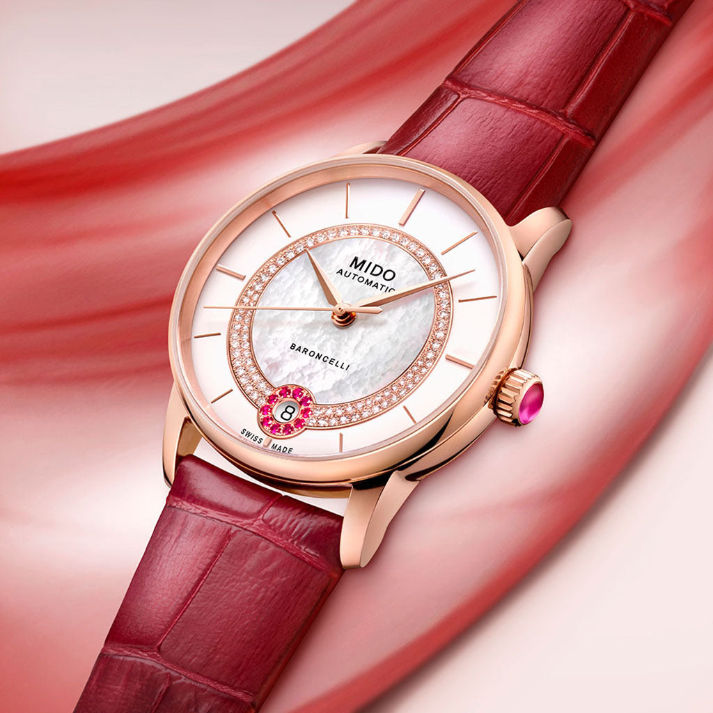 Baroncelli Lady Necklace 33 mm Rubin Leather