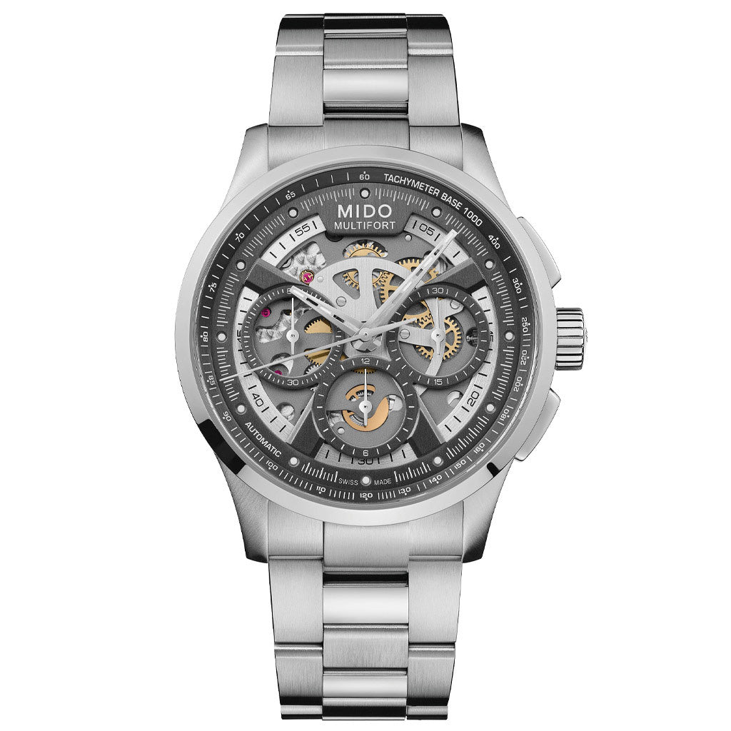 Multifort Skeleton Chronograph 43 mm Silver