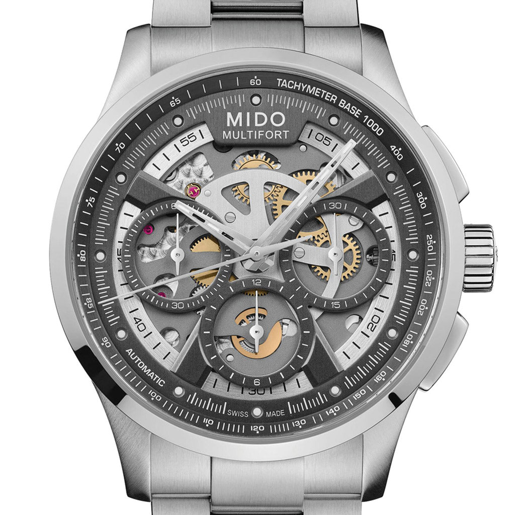 Multifort Skeleton Chronograph 43 mm Silver