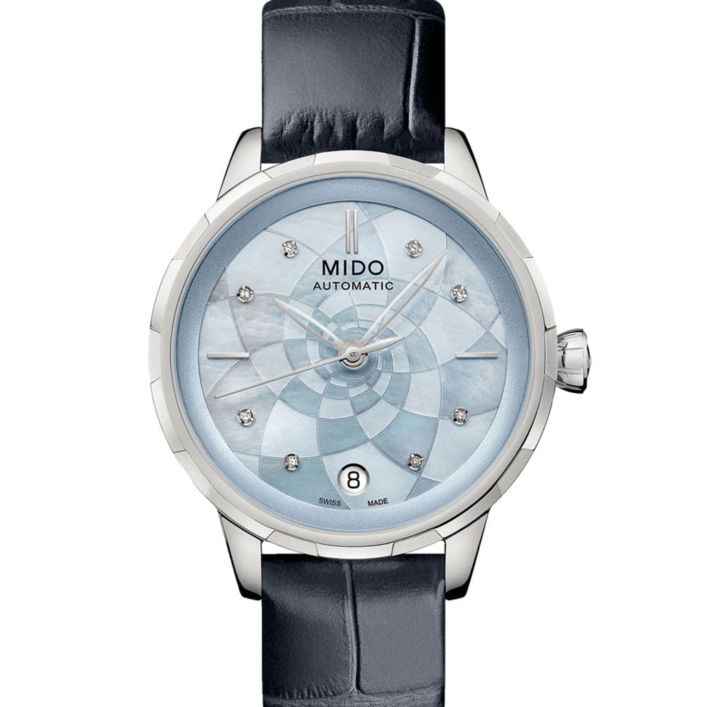 Mido Rainflower Blue Mother Of Pearl Leather Blue M043.207.16.131.00