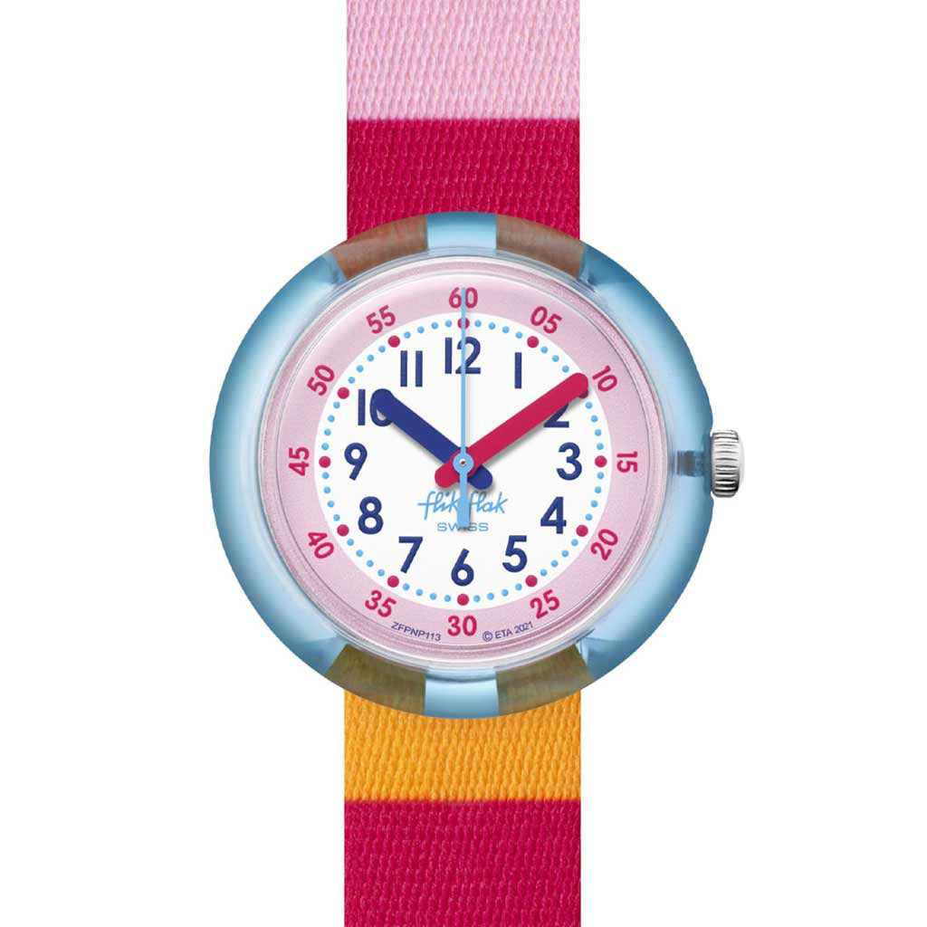 Flik Flak Kinderuhr Stripy Pink FPNP113