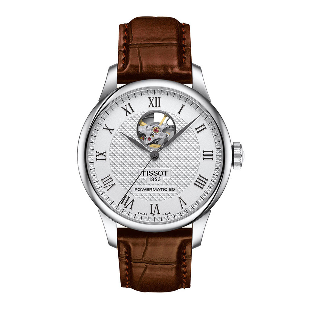 Le Locle 39MM Powermatic 80 Open Heart Leather