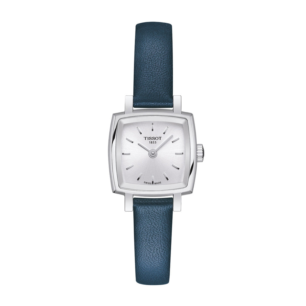 Lovely 20MM Square Silver Leather Blue