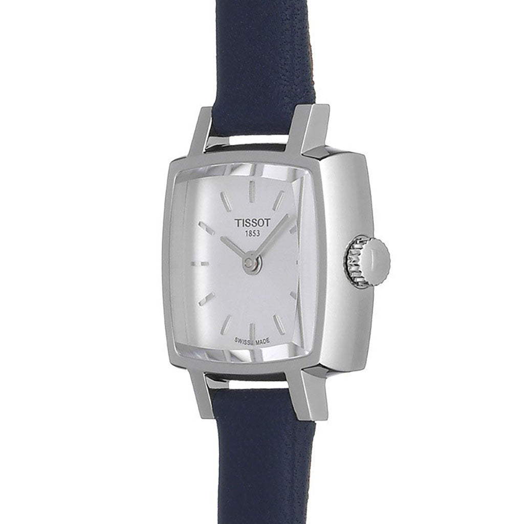 Lovely 20MM Square Silver Leather Blue