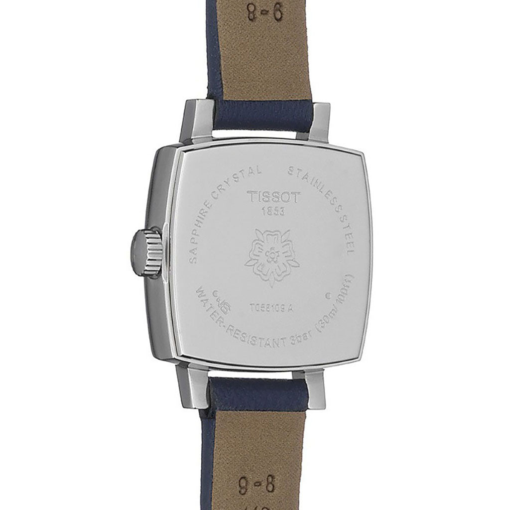 Lovely 20MM Square Silver Leather Blue