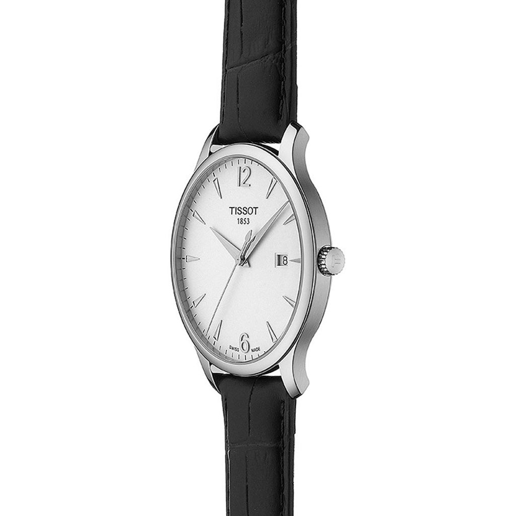 Tradition 42MM Silver Leather Brown