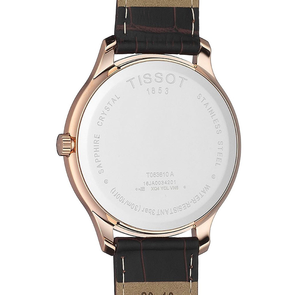 Tradition 42MM White Leather Brown