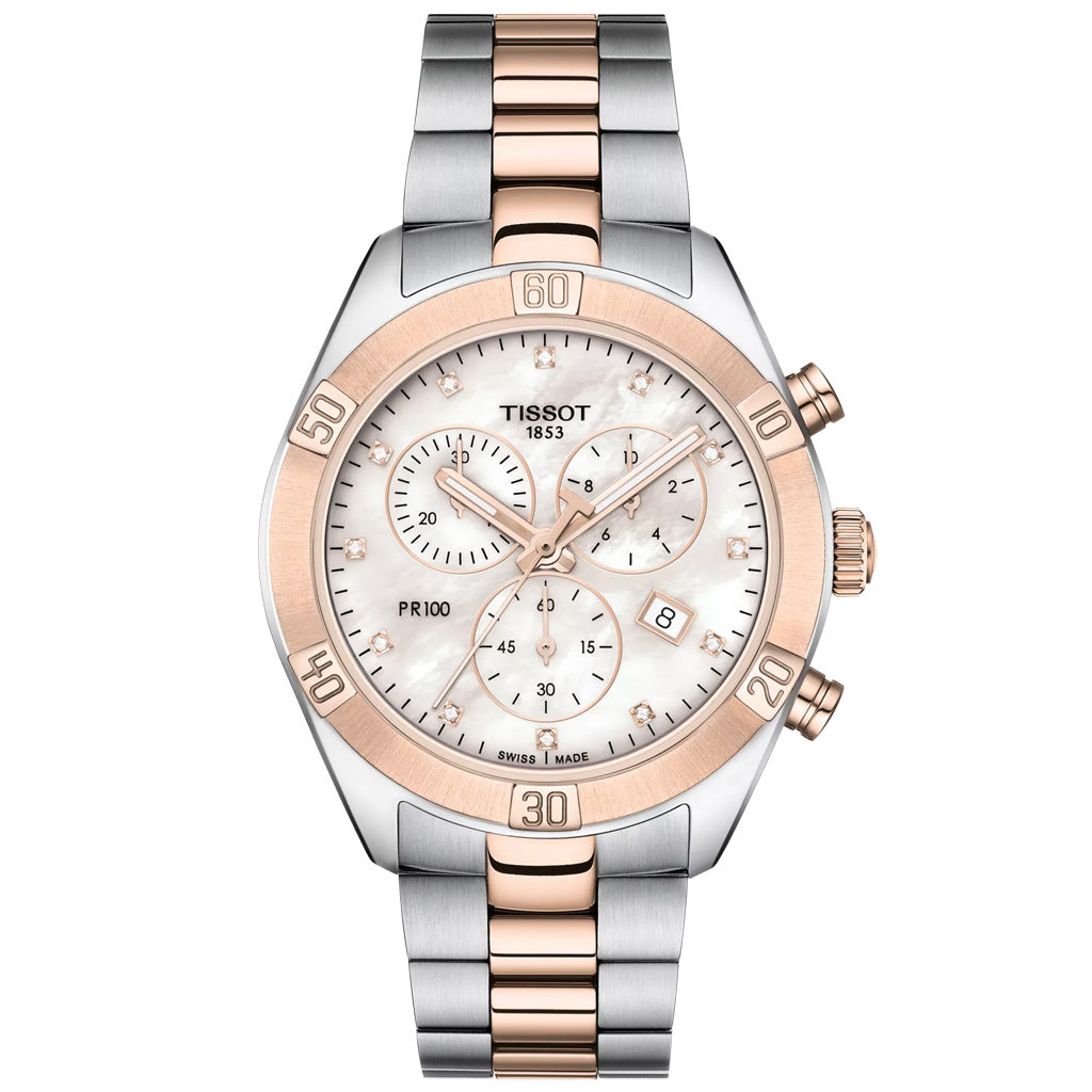 PR 100 38MM Sport Chic Lady Chronograph Diamonds Bicolor