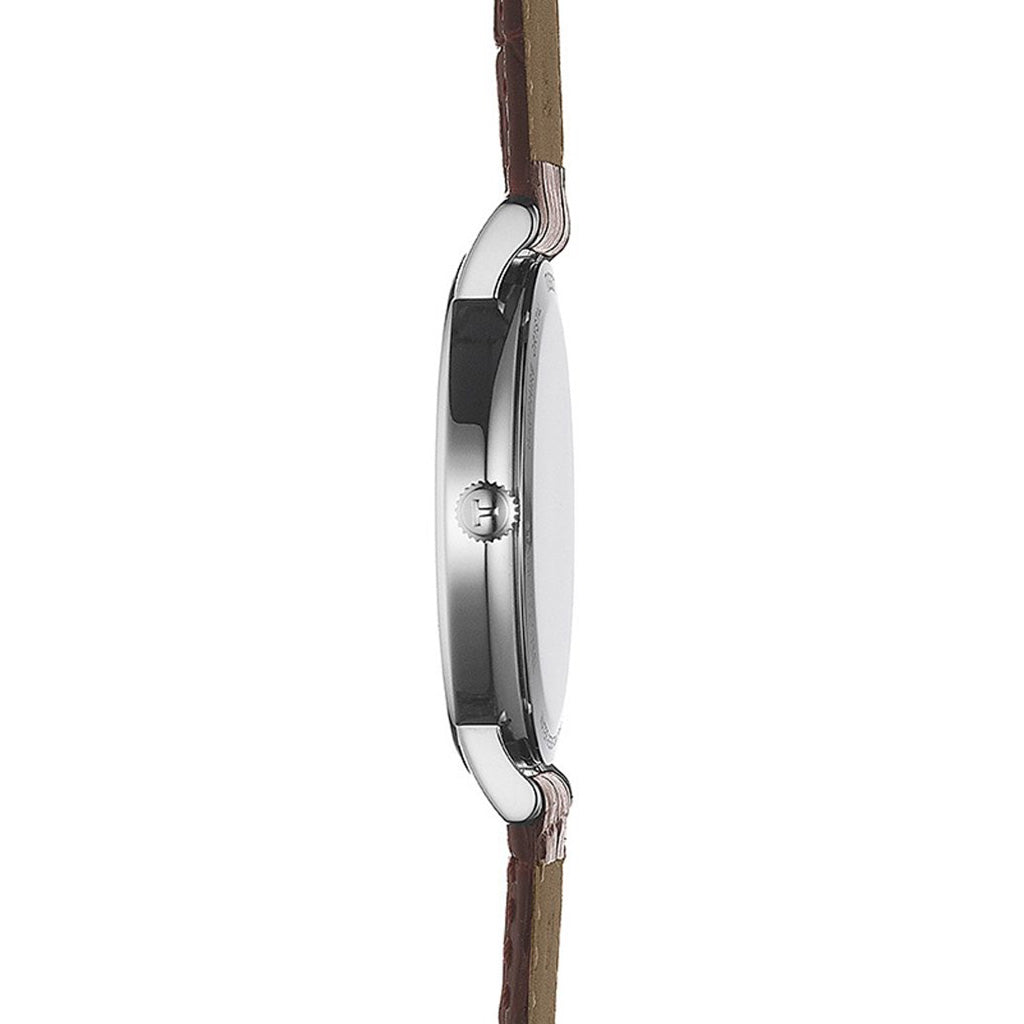 Everytime Medium 38MM Silver Leather Brown