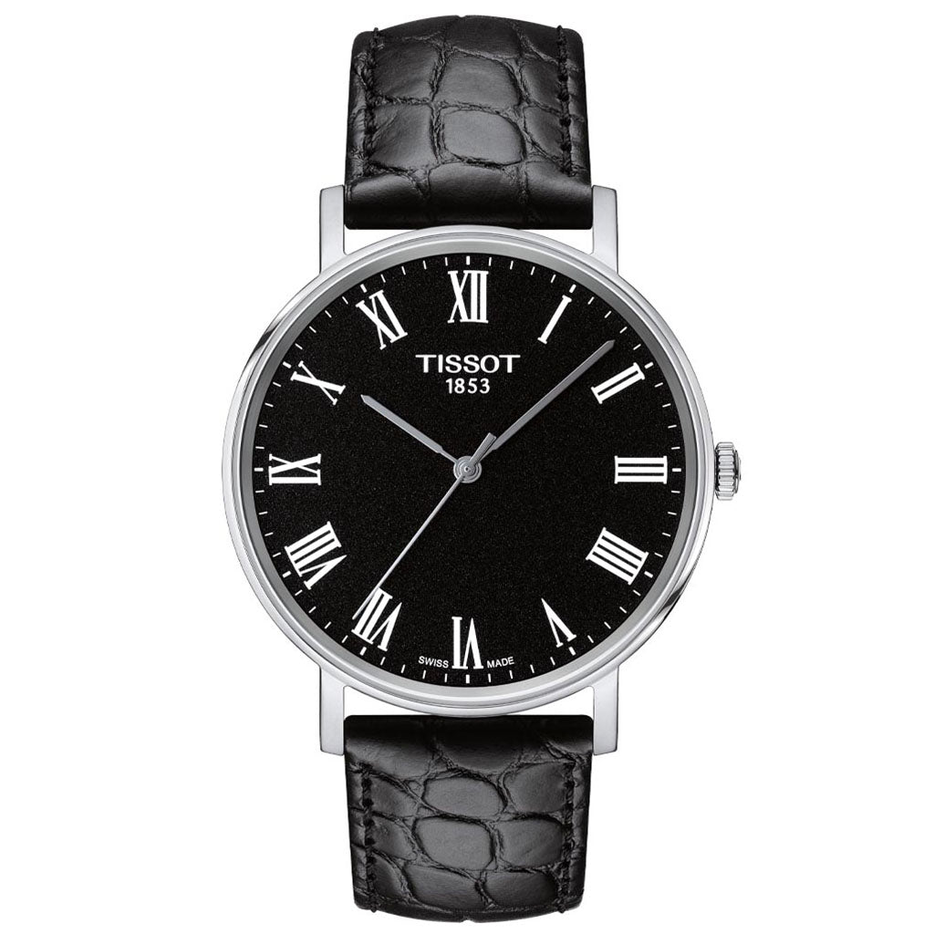 Everytime Medium 38MM Black Leather Black
