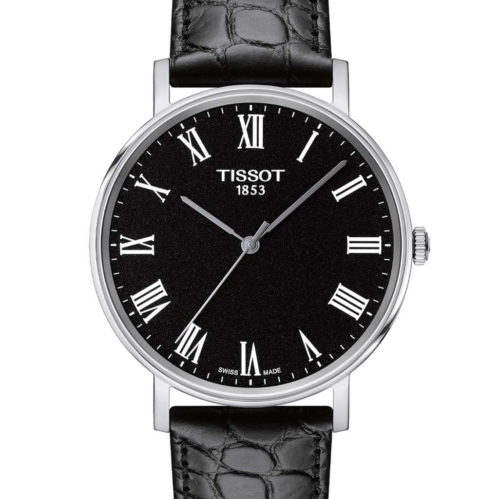 Everytime Medium 38MM Black Leather Black