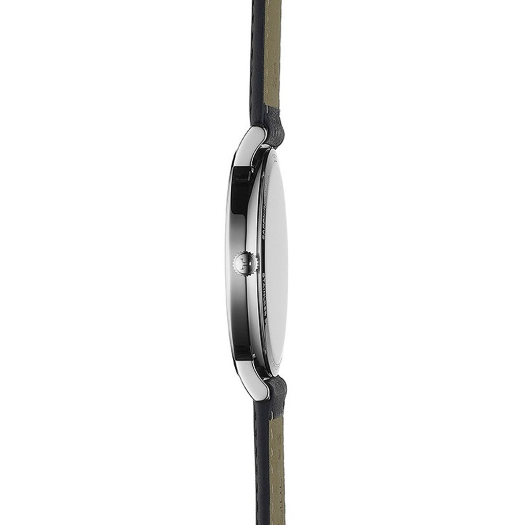 Everytime Large 42MM Silver Leather Black