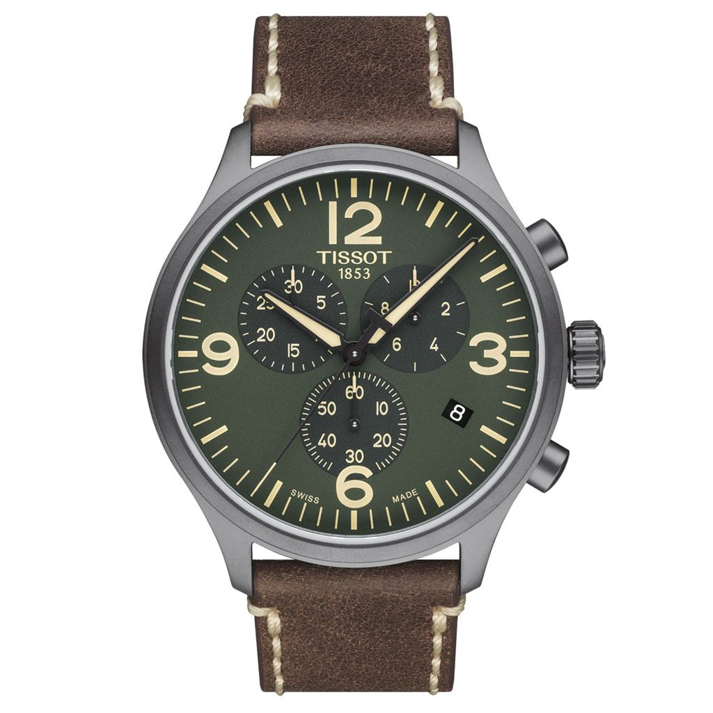 Chrono XL Classic 45MM Olive Leather Brown