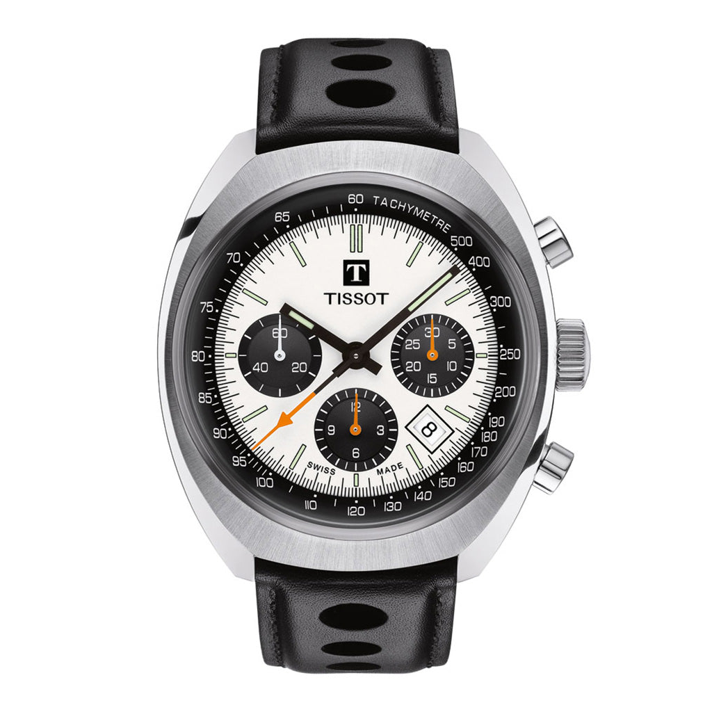 Heritage 1973 Chronograph Silver Leather Black - Limitiert