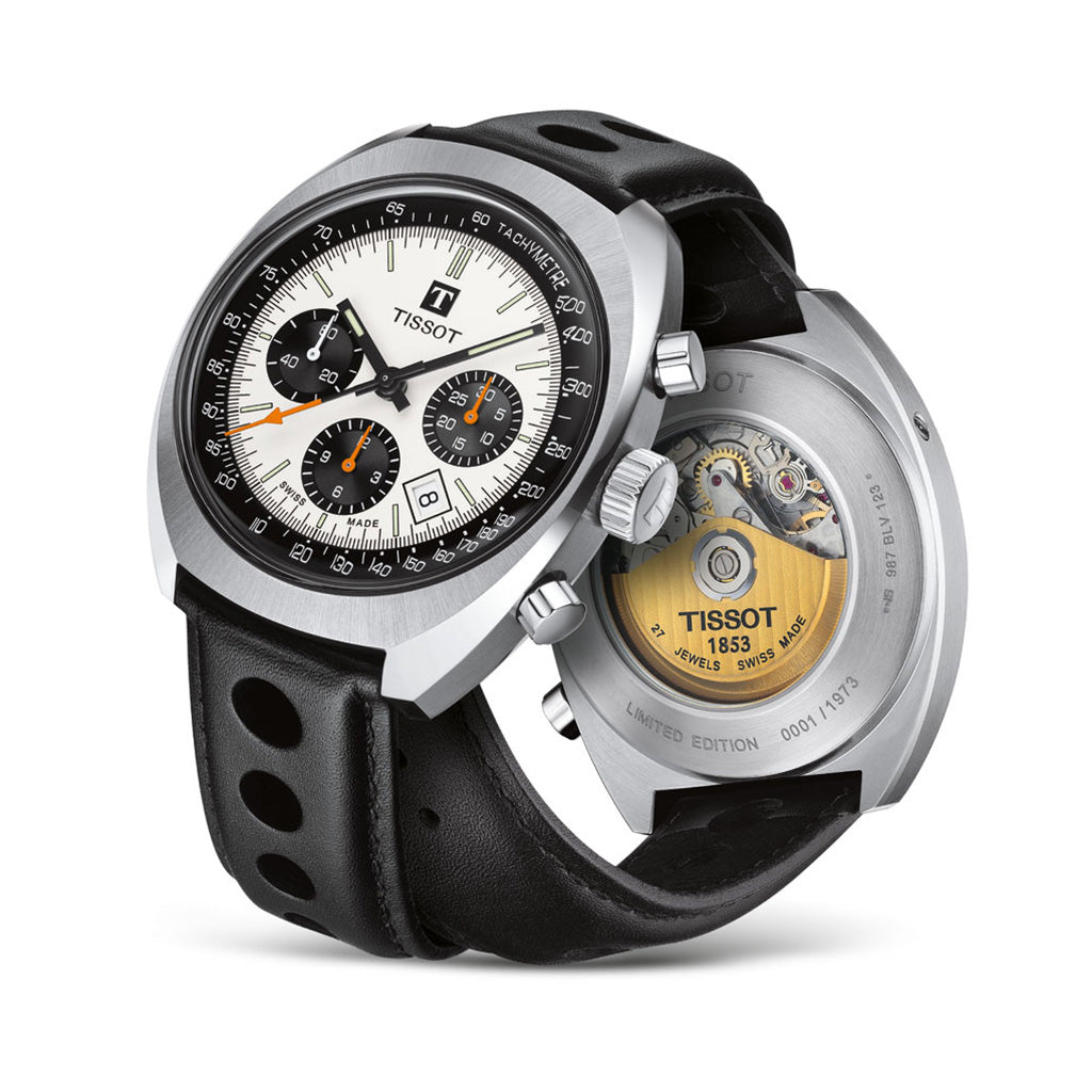 Heritage 1973 Chronograph Silver Leather Black - Limitiert