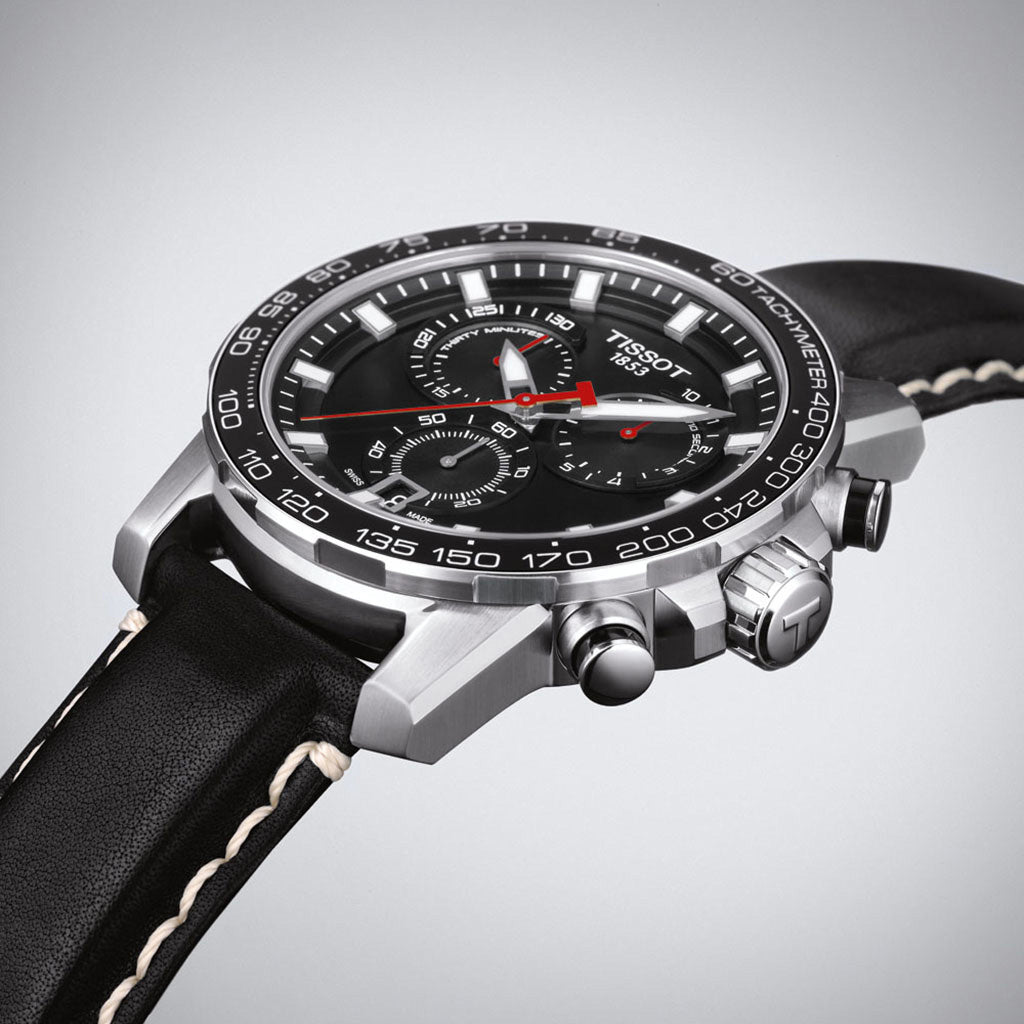 Supersport Chrono 45MM Black Leather Black