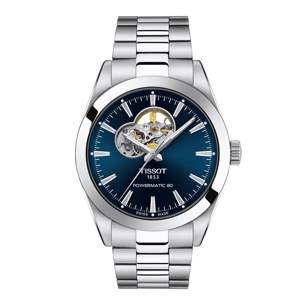 Gentleman 40MM Powermatic 80 Open Heart Blue