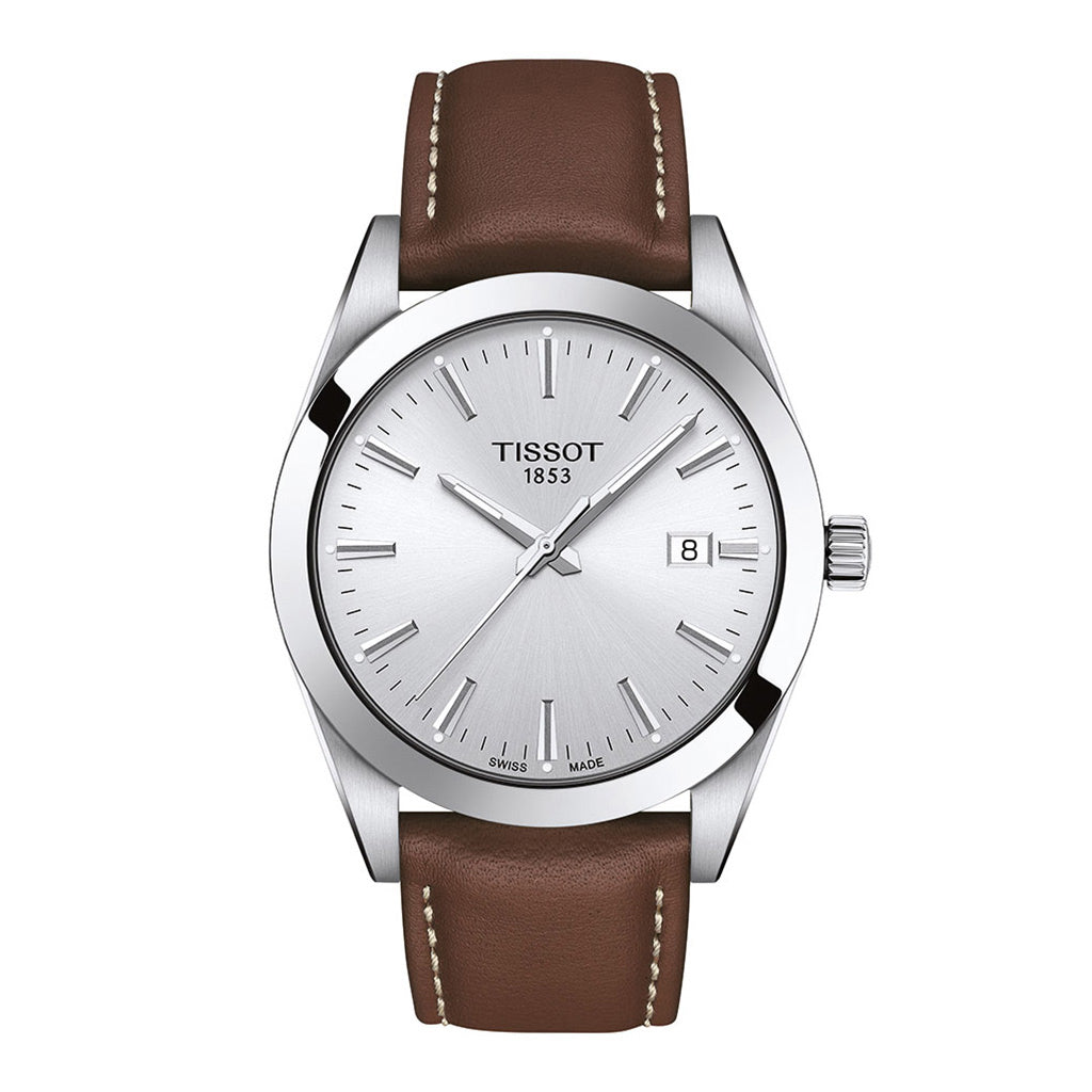 Gentleman 40MM Silver Leather Brown (Ausstellungsstück)