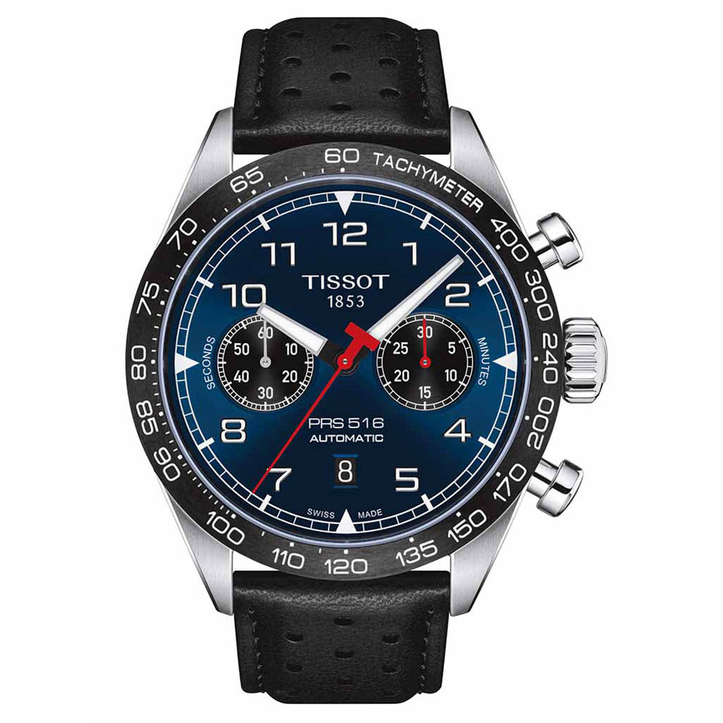 PRS 516 45MM Automatic Chrono Blue Leather Black