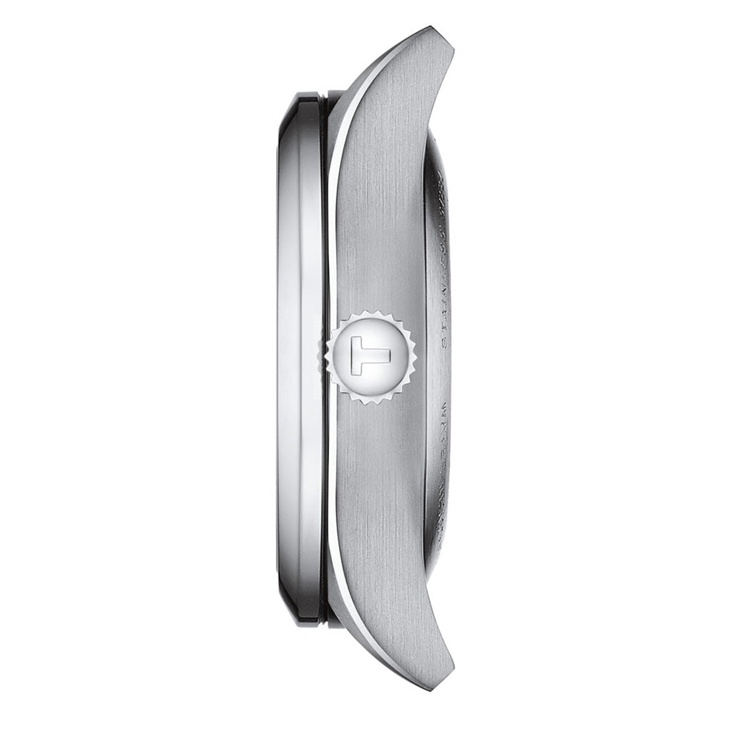 T-My Lady 29MM Silver Metal And Leather Dark Blue