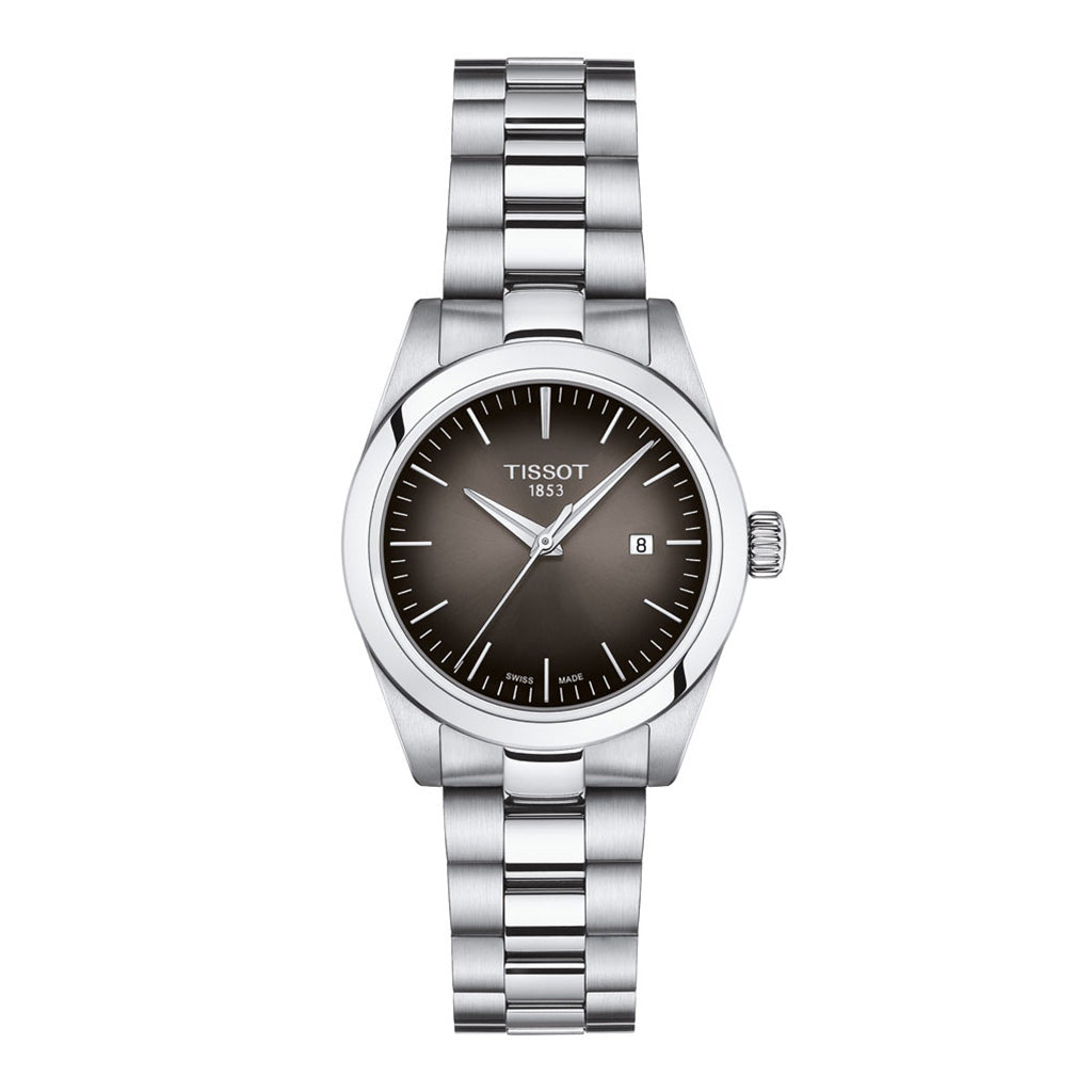 T-My Lady 29MM Anthracite Metal And Leather Brown