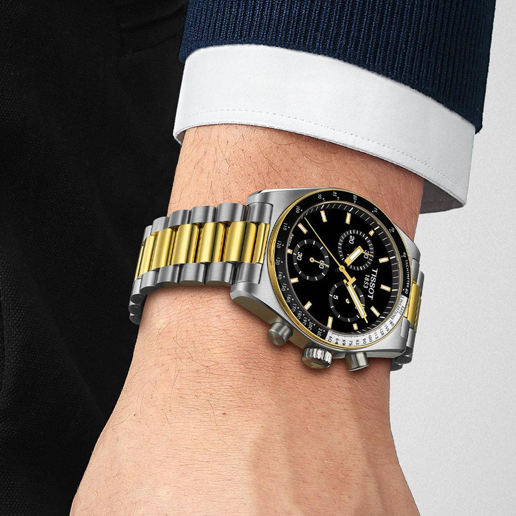 PR 516 40MM Chrono Quarz Bicolor Black Metal