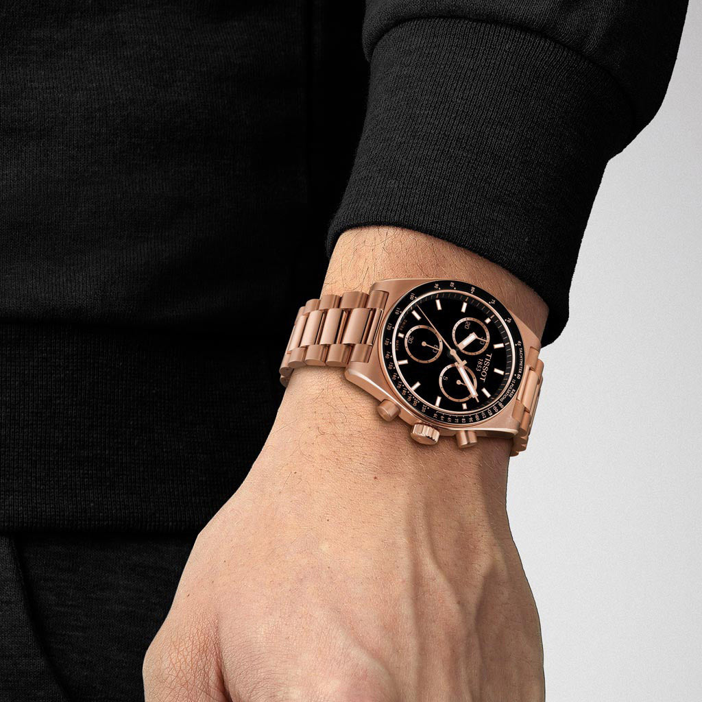 PR 516 40MM Chrono Quarz Roségold Black Metal
