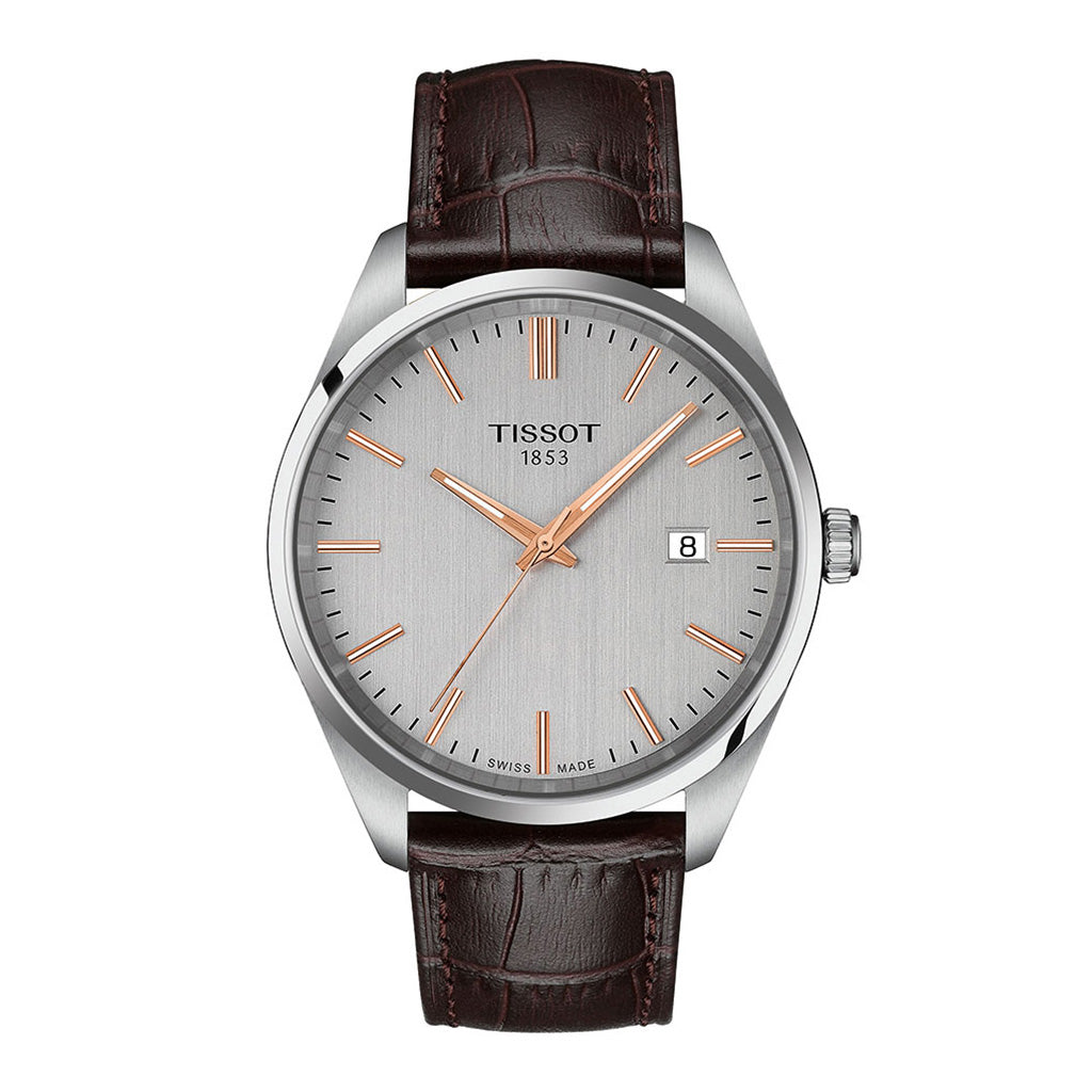 PR 100 40MM Silver Leather Brown