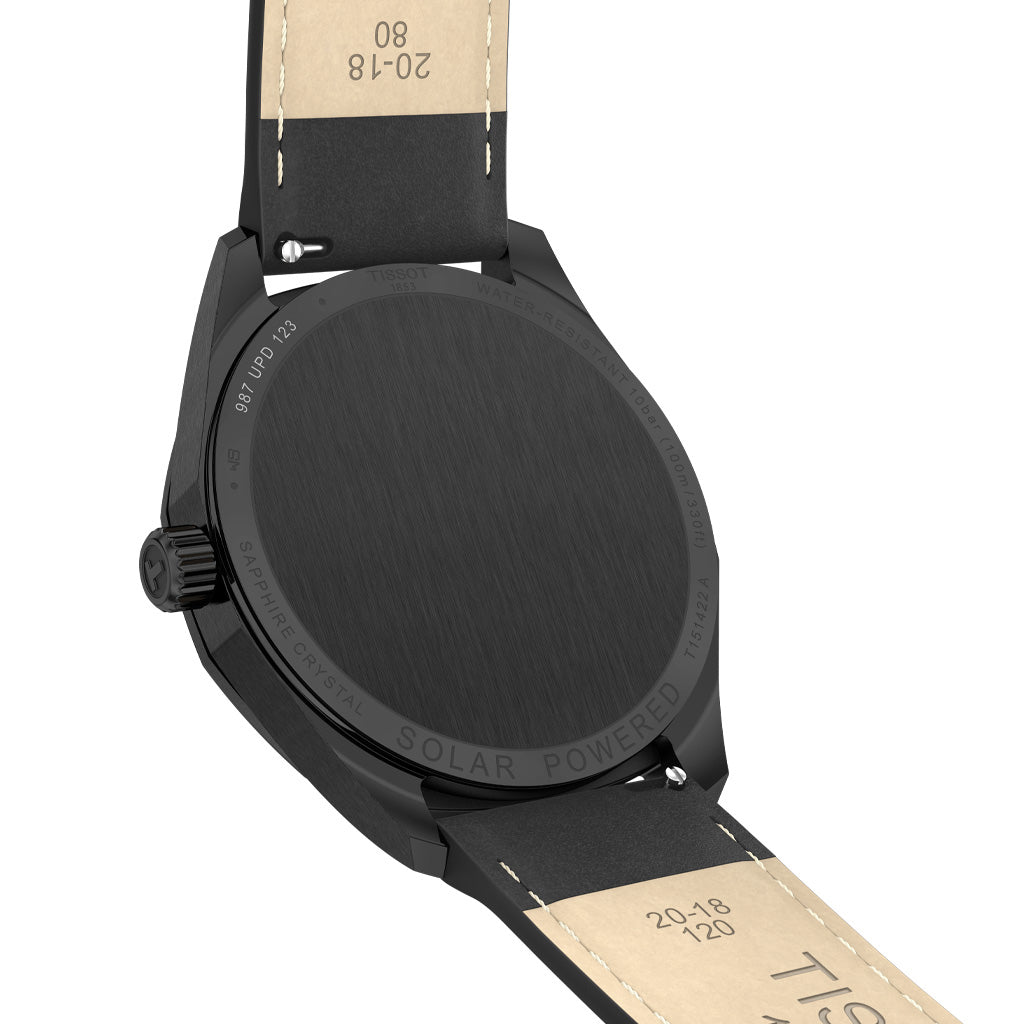 Tissot PRC 100 Solar 39MM Black Leather Black