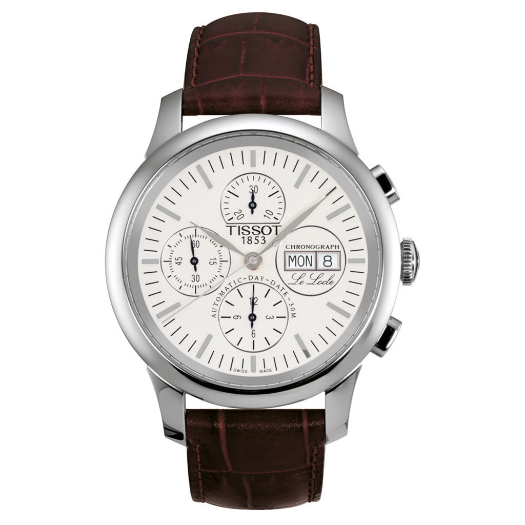 Le Locle 42MM Automatic White Leather Brown