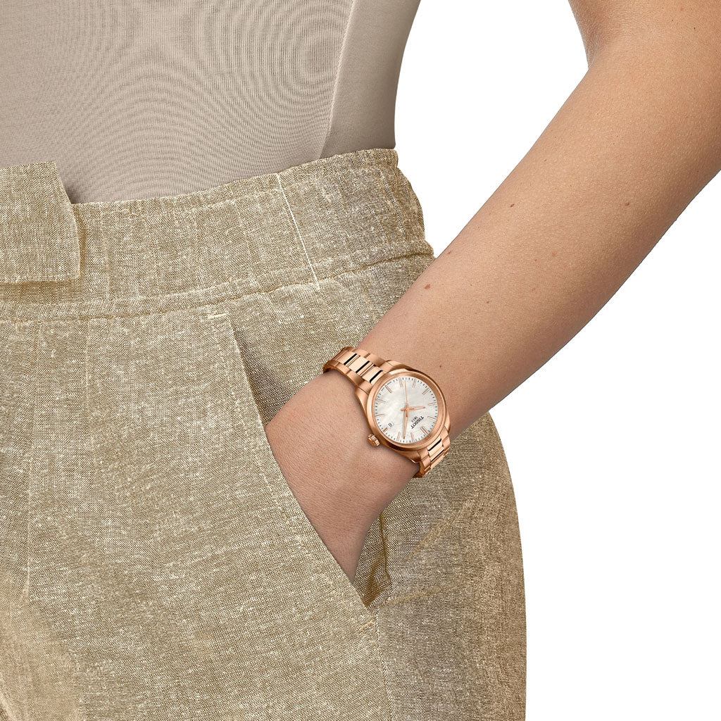 PR 100 34MM Pearls White Metal Roségold