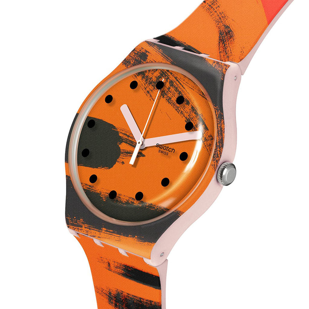 BARNS-GRAHAM'S ORANGE AND RED ON PINK