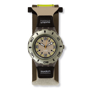 Swatch Scuba 200 Access Sonar Dream SHM107 Armbanduhr mit cremefarbenem Zifferblatt