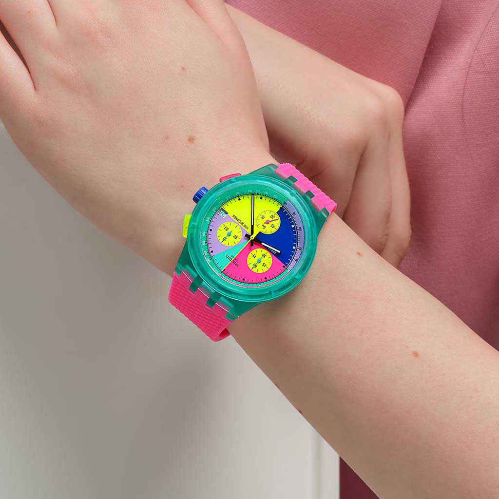 Swatch Chrono Plastic SWATCH NEON FLASH ARROW SUSG408 – Watchpapst